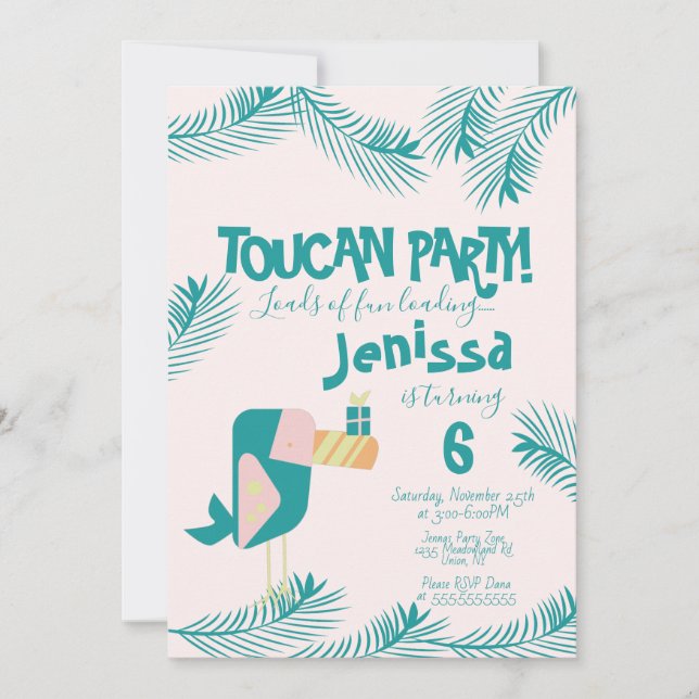 Convite de Aniversário de Verão Tropical Luau de T (Frente)