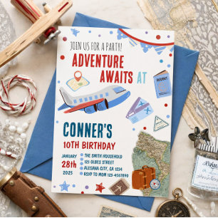 Convite de Aniversário de Viagem Tema Destino Fest