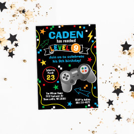 Convite de aniversário de videogame
