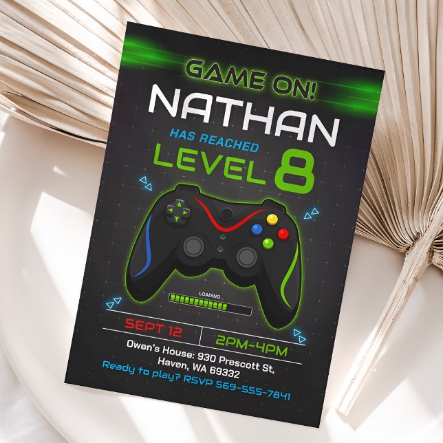Convite de Aniversário de Videogame Festa de Gamer (Video Game Birthday Invitation)