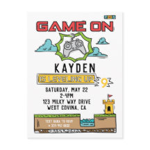 Convite de Aniversário de Videogame Game On