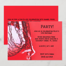 Convite de Aniversário de Voleibol Vermelho