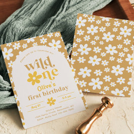 Convite de Aniversário de Wild One Daisy | Primeir