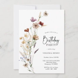 Convite de aniversário de Wildflower