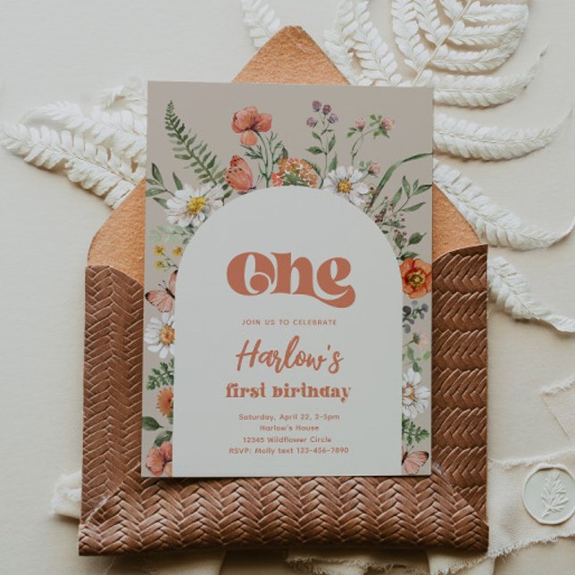 Convite de aniversário de Wildflower | Flor selvag (Criador carregado)
