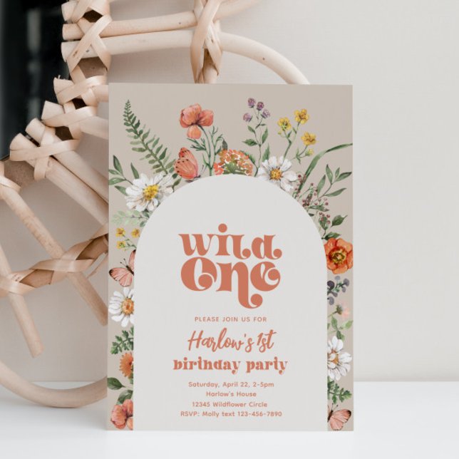 Convite de aniversário de Wildflower | Flor selvag (Criador carregado)