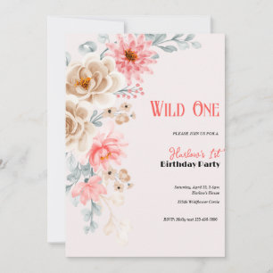 Convite de aniversário de Wildflower Flor selvag