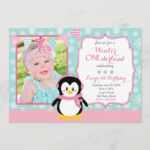 Convite de Aniversário de Winter ONEderland