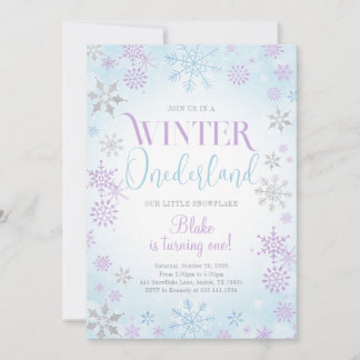 Convite de aniversário de Winter Onederland