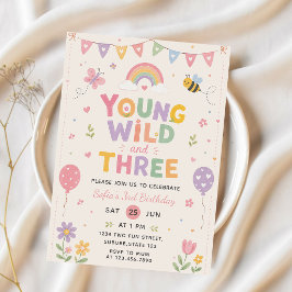Convite de Aniversário de Young Wild and Three