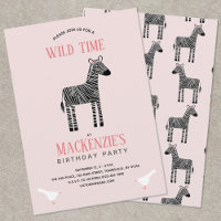 Convite de aniversário de Zebra