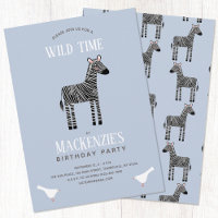 Convite de aniversário de Zebra