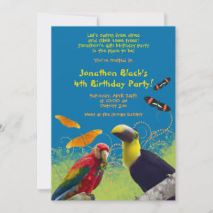 Convite de aniversário de Zoológico da Criança
