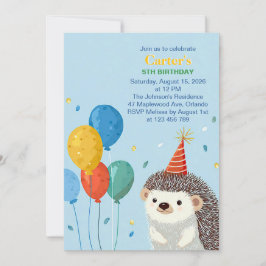 Convite de Aniversário deouriço Fofo