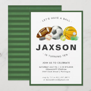 Convite de aniversário desportivo
