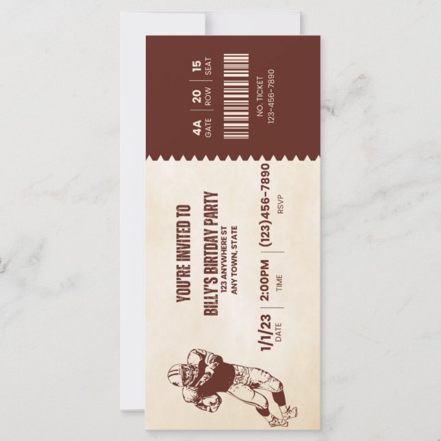 Convite de aniversário desportivo (Frente)