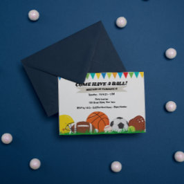 Convite de aniversário desportivo