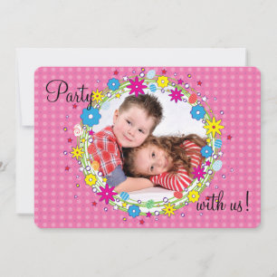 Convite de aniversário dianteiro e Center da foto