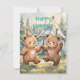 Convite de Aniversário Digital Urso Gêmeo