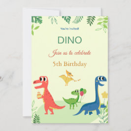 Convite de aniversário Dino