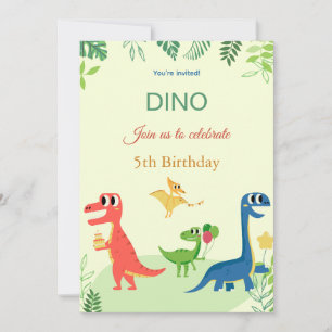 Convite de aniversário Dino