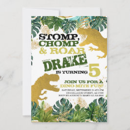 CONVITE DE ANIVERSÁRIO DINOSSAUR PARA CRIANÇAS