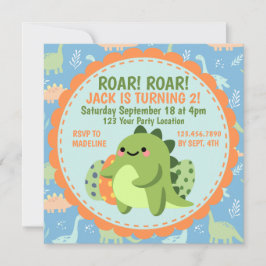 Convite de aniversário Dinossauro