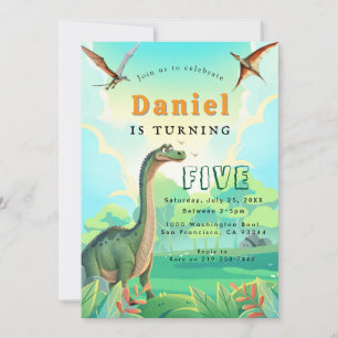 Convite de aniversário Dinossauro