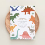 Convite de aniversário Dinossauro<br><div class="desc">Celebre o seu aniversário com este convite de aniversário colorido para dinossauros.</div>