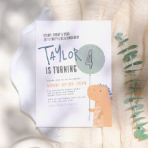 Convite de aniversário Dinossauro