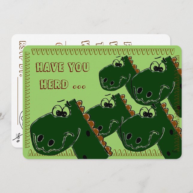 Convite de aniversário Dinossauro (Frente/Verso)