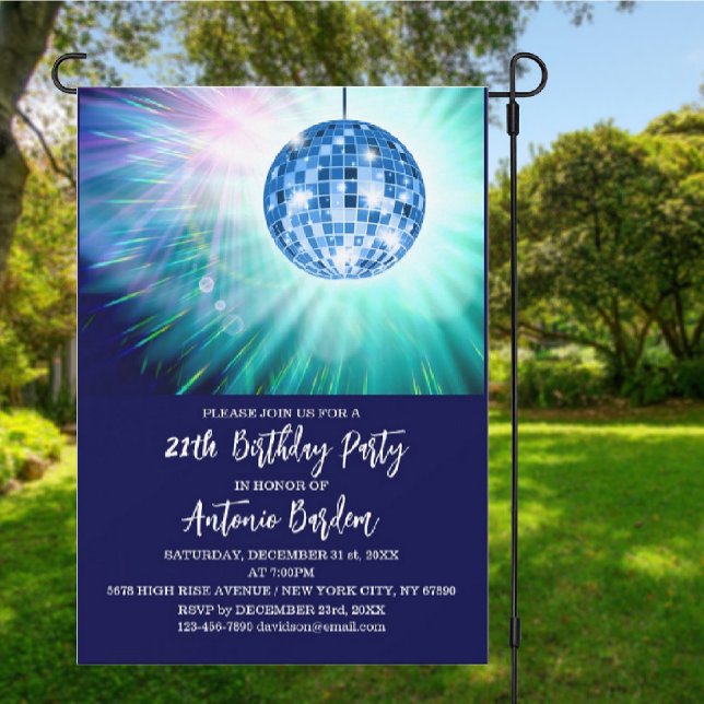 Convite de aniversário Disco 21º (Criador carregado)