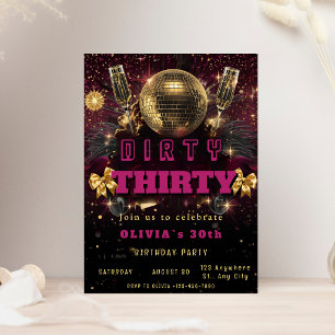 Convite de Aniversário Disco Dirty Thirty