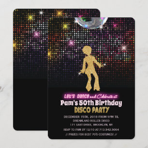 Convite de Aniversário Disco para Qualquer Idade