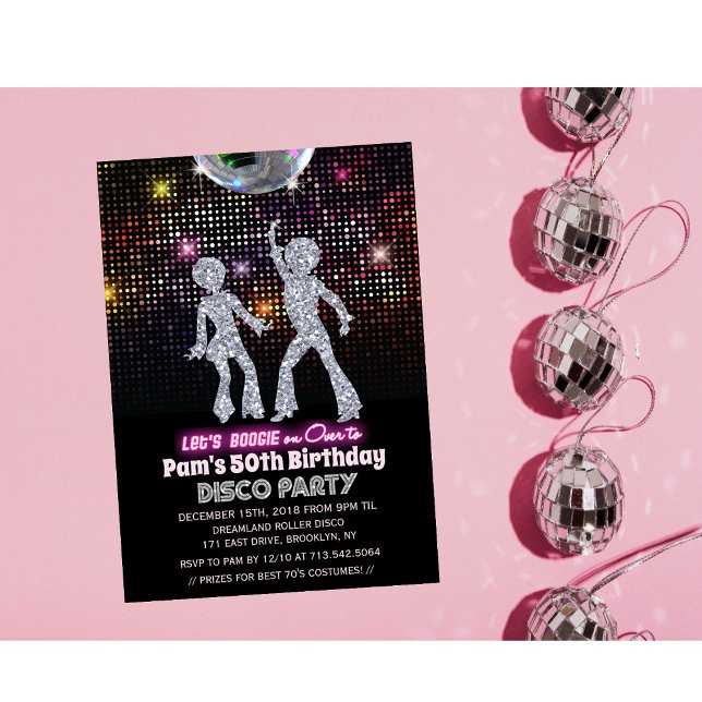 Convite de Aniversário Disco para Qualquer Idade (Criador carregado)
