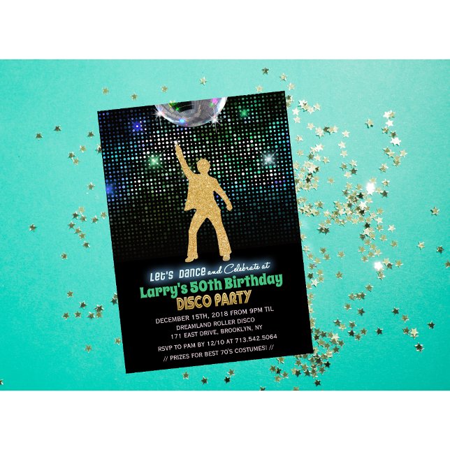 Convite de Aniversário Disco para Qualquer Idade (Criador carregado)