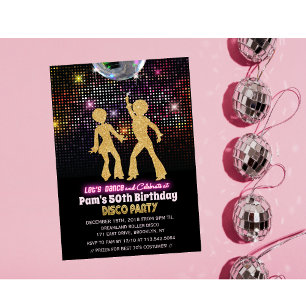 Convite de Aniversário Disco para Qualquer Idade