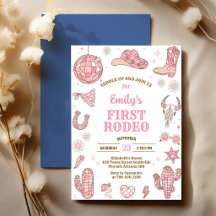 Convite de Aniversário Disco Rodeio Cowgirl Espaci