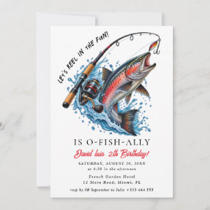 Convite de Aniversário Divertido de Pesca