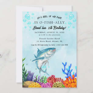 Convite de Aniversário Divertido de Pesca
