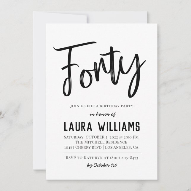 Convite de Aniversário do 40º Script (Frente)