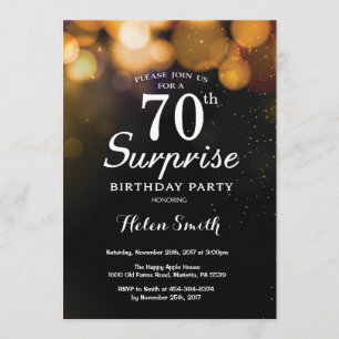 Convite De Aniversário Do 70 Surpresa Dourado Gli