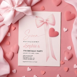 Convite de Aniversário do 7 Arco Coquette Rosa