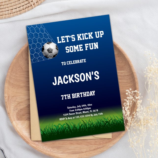Convite de Aniversário do 7 Soccer (7th Soccer Birthday Invitations)