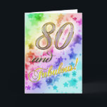 convite de aniversário do 80<br><div class="desc">Jewel números encrusted e estrelas para comemorar um aniversário neste convite a um partido</div>
