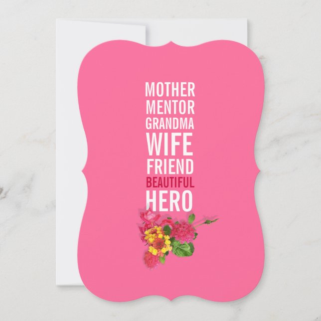 convite de aniversário do 80 - a mamã é um herói (Frente)