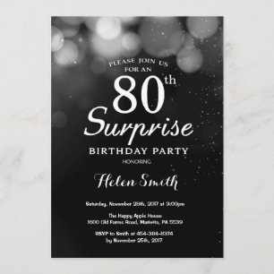 Convite de Aniversário do 80 de Surpresa de Silve