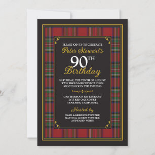 Convite de Aniversário do 90 de Stewart Tartan