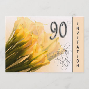 convite de aniversário do 90 - lírios de Calla
