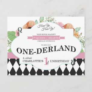 Convite de Aniversário do Alice No País Das Maravi